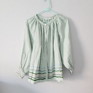 Roller Rabbit Women's Murello Ada Embroidered Boho Blouse size large